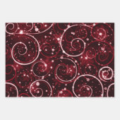 Red Green & Blue Winter Swirl Motif Inpakpapier Vel (Voorkant)
