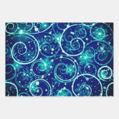 Red Green & Blue Winter Swirl Motif Inpakpapier Vel (Voorkant 3)
