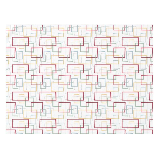 Red Green Blue Yellow Abstract Squares Midden Cent Tafelkleed (Voorkant (Horizontaal))