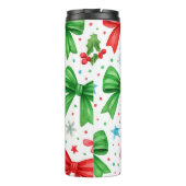 Red & Green Bow Christmas Tumbler – Christmas Gift Thermosbeker (Achterkant)