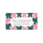 Red Green Bow Lijst Vakantie Retour Adres Etiket (Voorkant)