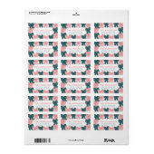 Red Green Bow Lijst Vakantie Retour Adres Etiket (Full Sheet)