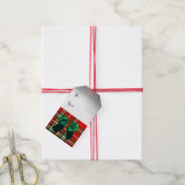 RED GREEN BOWS, SCOTTISH TARTAN EN CHRISTMAS TREE CADEAULABEL (Met Touw)