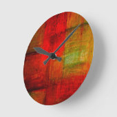 Red Green Browny Yellow Abstracte Art Ronde Klok (Hoek)