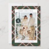 Red Green Buffalo Plaid Photo collage Christmas   Feestdagenkaart (Voorkant)