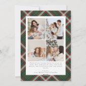 Red Green Buffalo Plaid Photo collage Christmas   Feestdagenkaart (Achterkant)