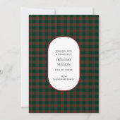 Red Green Buffalo Plaid Typografie Vakantie Kaart (Voorkant)