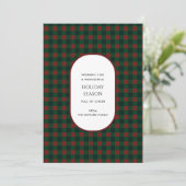 Red Green Buffalo Plaid Typografie Vakantie Kaart (Staand voorkant)