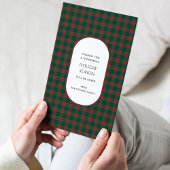 Red Green Buffalo Plaid Typografie Vakantie Kaart