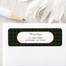 Red Green Buffalo Plaid Vakantie Retouradres Etiket
