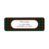 Red Green Buffalo Plaid Vakantie Retouradres Etiket (Voorkant)
