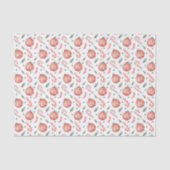 Red Green Bulbs Candy Cane Kerstpatroon Tissuepapier (Voorkant)