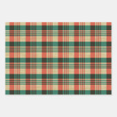 Red Green Burlap met kerstmis Inpakpapier Vel (Voorkant 3)