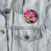 Red Green Caladium Merry-kerstkaart Ronde Button 5,7 Cm (In situ)
