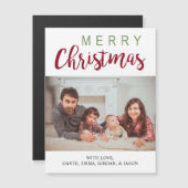 Red Green Calligraphy Merry Kerstseries Foto (Voorkant / Achterkant)