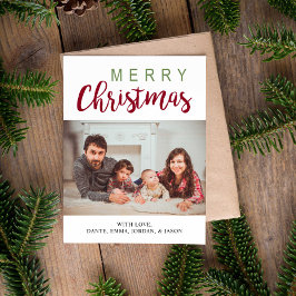 Red Green Calligraphy Merry Kerstseries Foto