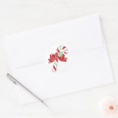 Red Green Candy Cane Kerst sticker (Envelop)