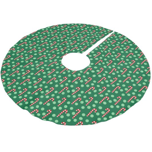 Red Green Candy Cane Peppermint Kerstmis Kerstboom Rok (Gekanteld)
