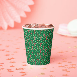 Red Green Candy Cane Peppermint Kerstmis Papieren Bekers