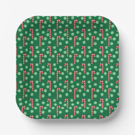 Red Green Candy Cane Peppermint Kerstmis Papieren Bordje