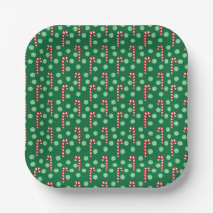 Red Green Candy Cane Peppermint Kerstmis Papieren Bordje
