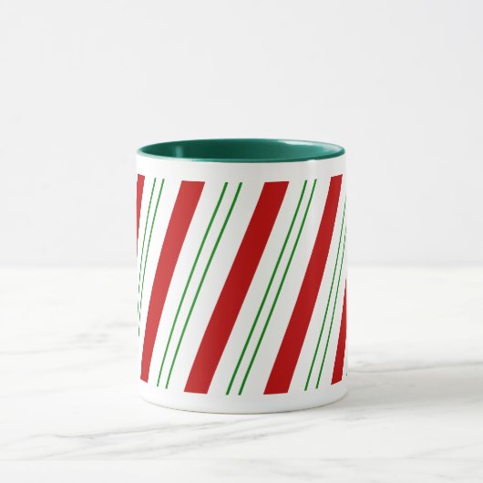Red Green Candycane Mok (Midden)