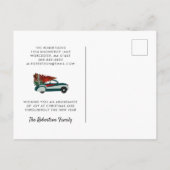 Red Green Car kerstboomvakantie Aankondigingskaart (Achterkant)