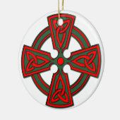 Red Green Celtic Cross Welsh Ornament (Links)