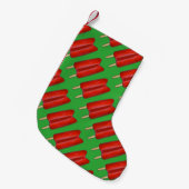 Red Green Cherry Twin Pop Popsicles Ice Lollies Kleine Kerstsok (Voorkant (Hangend))