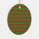 Red Green Chevron Keramisch Ornament (Rechts)