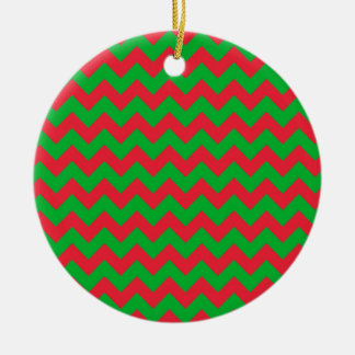 Red Green Chevron Keramisch Ornament