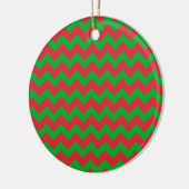 Red Green Chevron Keramisch Ornament (Links)