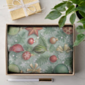 RED & GREEN CHRISTMAS BALLS STARS SNOWFLAKES TISSUEPAPIER (Geschenk)