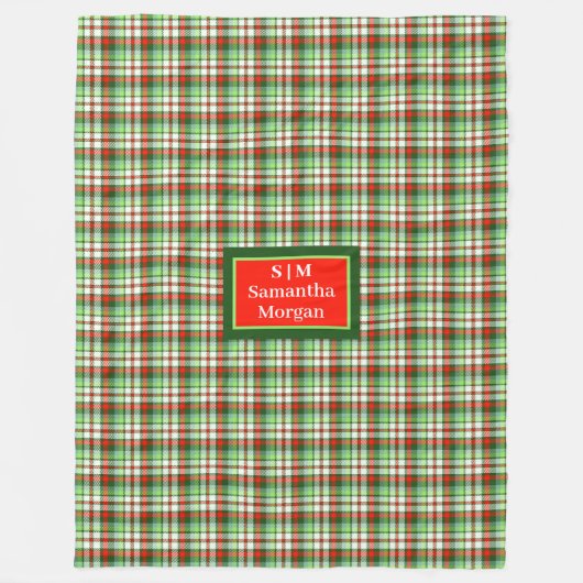 Red Green Christmas Blanket Modern Cozy Style Fleece Deken (Voorkant)