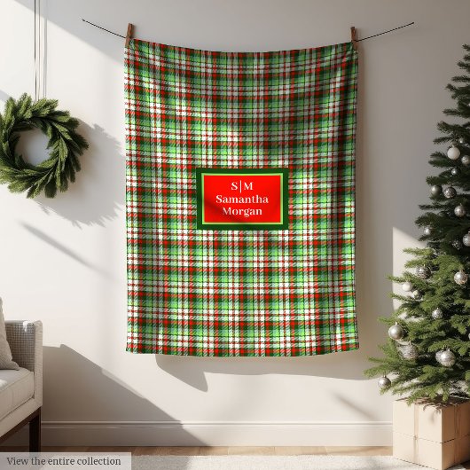 Red Green Christmas Blanket Modern Cozy Style Fleece Deken
