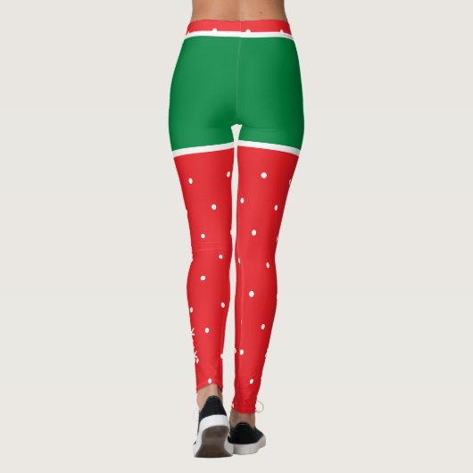 Red Green Christmas Elf Name  Leggings (Achterkant)