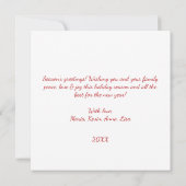 Red green Christmas Flat Card (Achterkant)