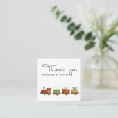 RED GREEN CHRISTMAS GIFT WOOD SPEELGOED TRAIN DANK VIERKANTE VISITEKAARTJE (Staand voorkant)