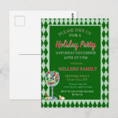 Red & Green Christmas Holiday Party  Briefkaart (Voorkant / Achterkant)