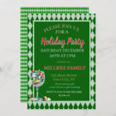 Red & Green Christmas Holiday Party  Kaart (Voorkant / Achterkant)