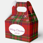 Red & Green Christmas Plaid Lace Snowflakes Bedankdoosjes (Voorkant)