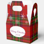 Red & Green Christmas Plaid Lace Snowflakes Bedankdoosjes (Open)