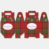 Red & Green Christmas Plaid Lace Snowflakes Bedankdoosjes (Ongevouwen)