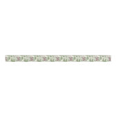 Red & Green Christmas Santa Toile Grosgrain Lint (Voorkant)