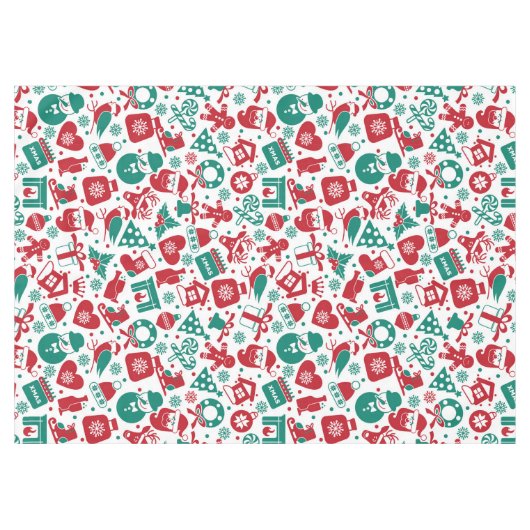 Red Green Christmas Tablecloth Tafelkleed (Voorkant (Horizontaal))