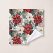 Red Green Christmas Towels Chic Wreath Style Bad Handdoek (Wasdoekje)