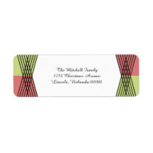 Red Green Colorful Deco Adresetiketten
