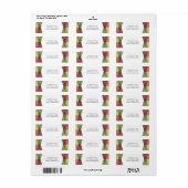 Red Green Colorful Deco Adresetiketten Etiket (Full Sheet)