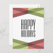Red Green Colorful Deco Holiday Briefkaart (Voorkant / Achterkant)