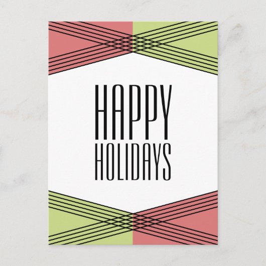 Red Green Colorful Deco Holiday Briefkaart (Voorkant)